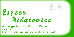 eszter mihalovics business card